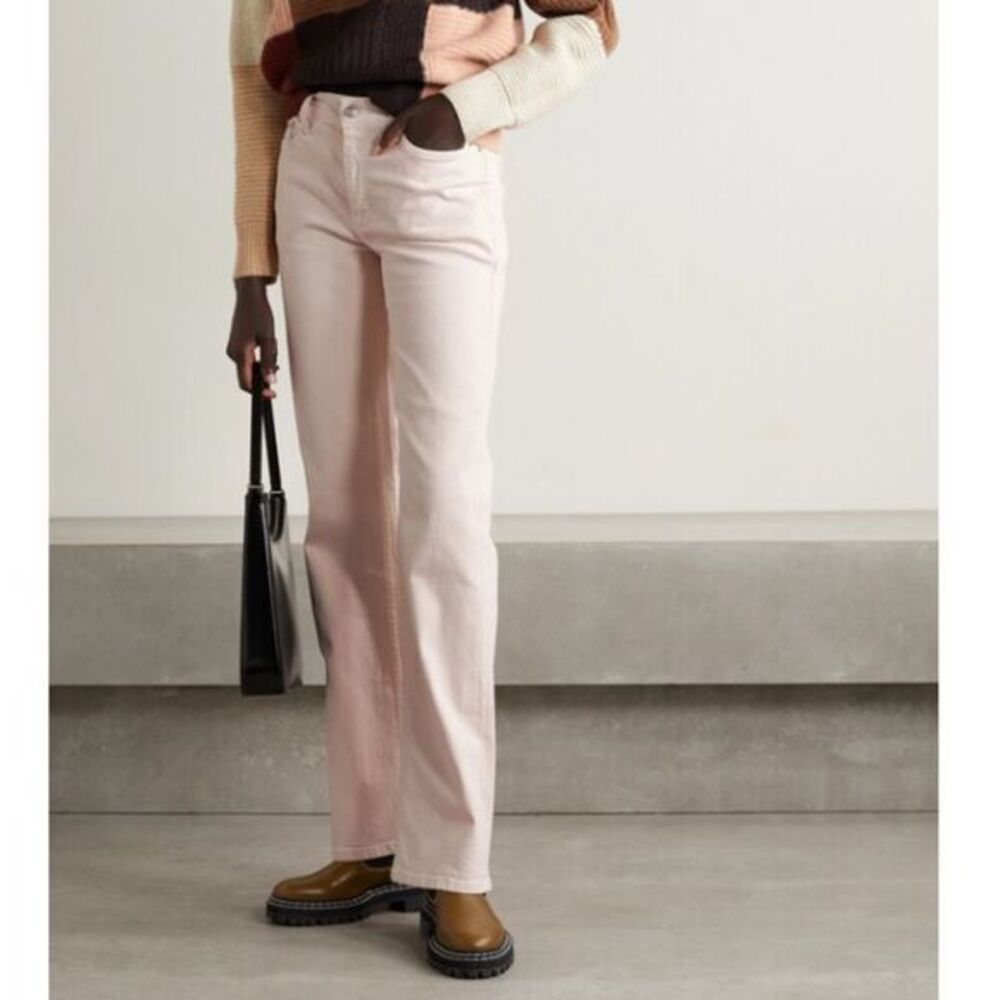 A.L.C. Edwin High Rise Straight-Leg Jeans Light Pastel cream Pink size 8 NWT new
